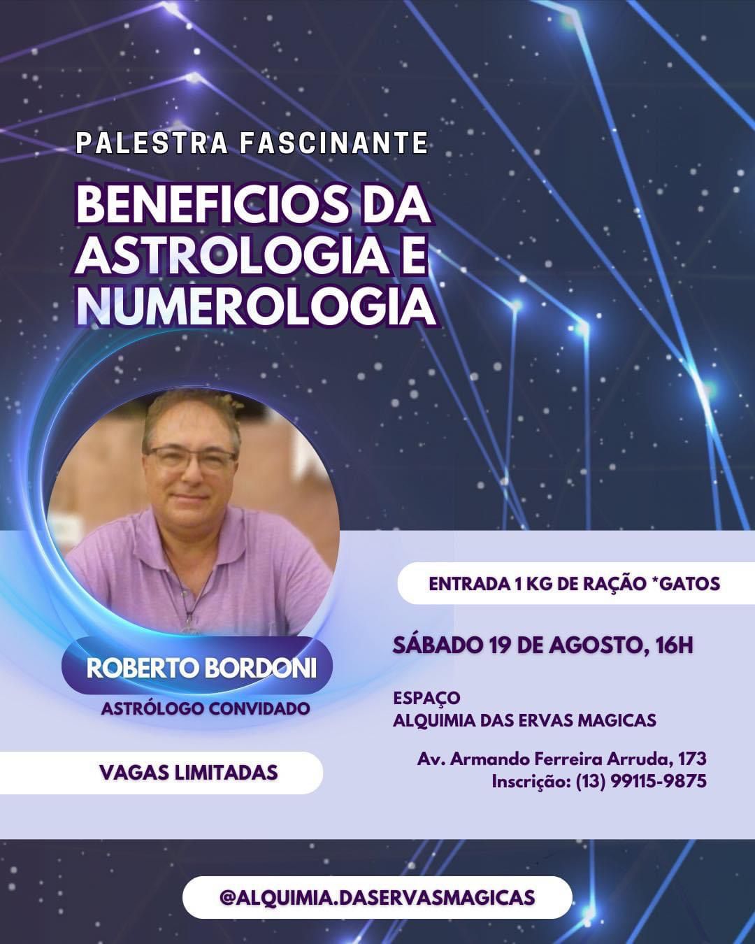 PALESTRA: BENEFICIOS DA ASTROLOGIA E NUMEROLOGIA