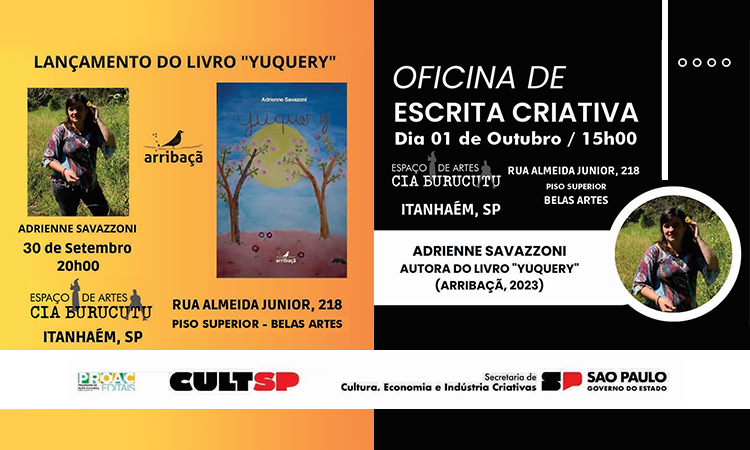 lançamento do livro “Yuqueri” e oficina de escrita