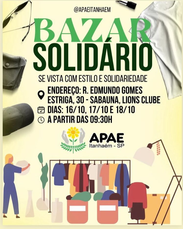 BAZAR SOLIDÁRIO - APAE ITANHAÉM