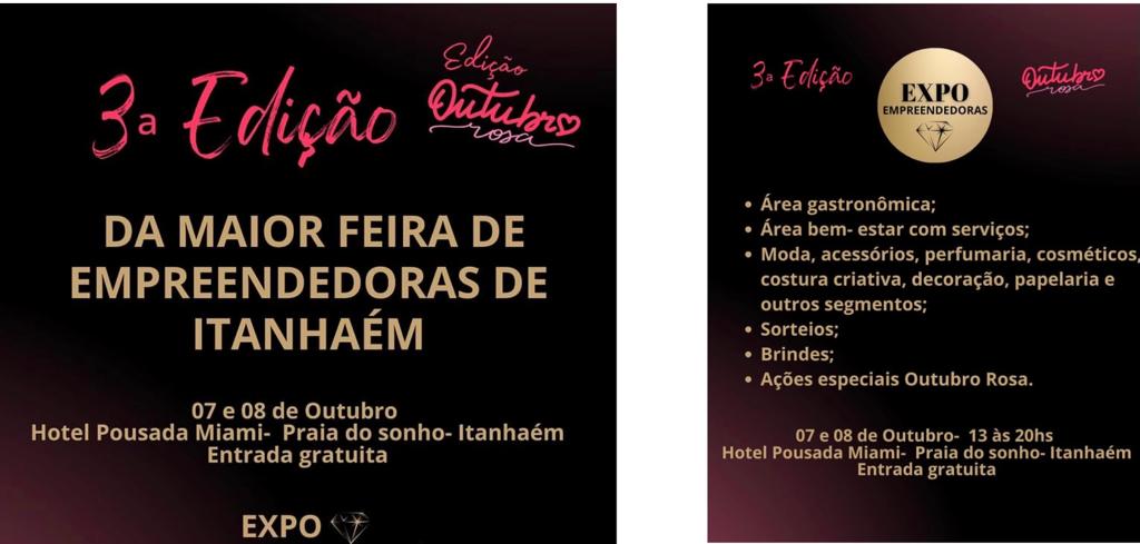 3 EDIÇÃO - EXPOEMPREENDEDORAS DE ITANHAÉM