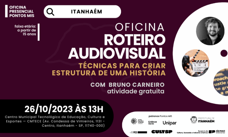 Itanhaém recebe oficina de roteiro audiovisual ministrada por Bruno Carneiro