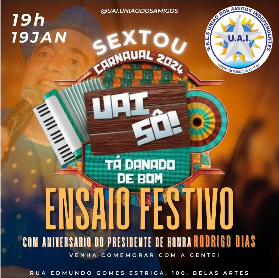 Ensaio  Festivo Bateria Guerreira - UAI com Aniversario do presidente de honra Rodrigo Dias